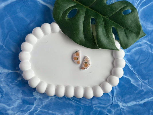Small Half Moon Lemon Studs