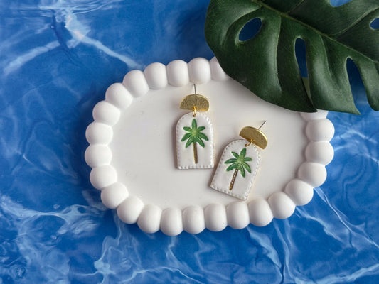 Stamped Palm Tree Dangles