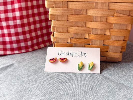 Mini Produce Studs - Two Pack  (Multiple Styles Available)