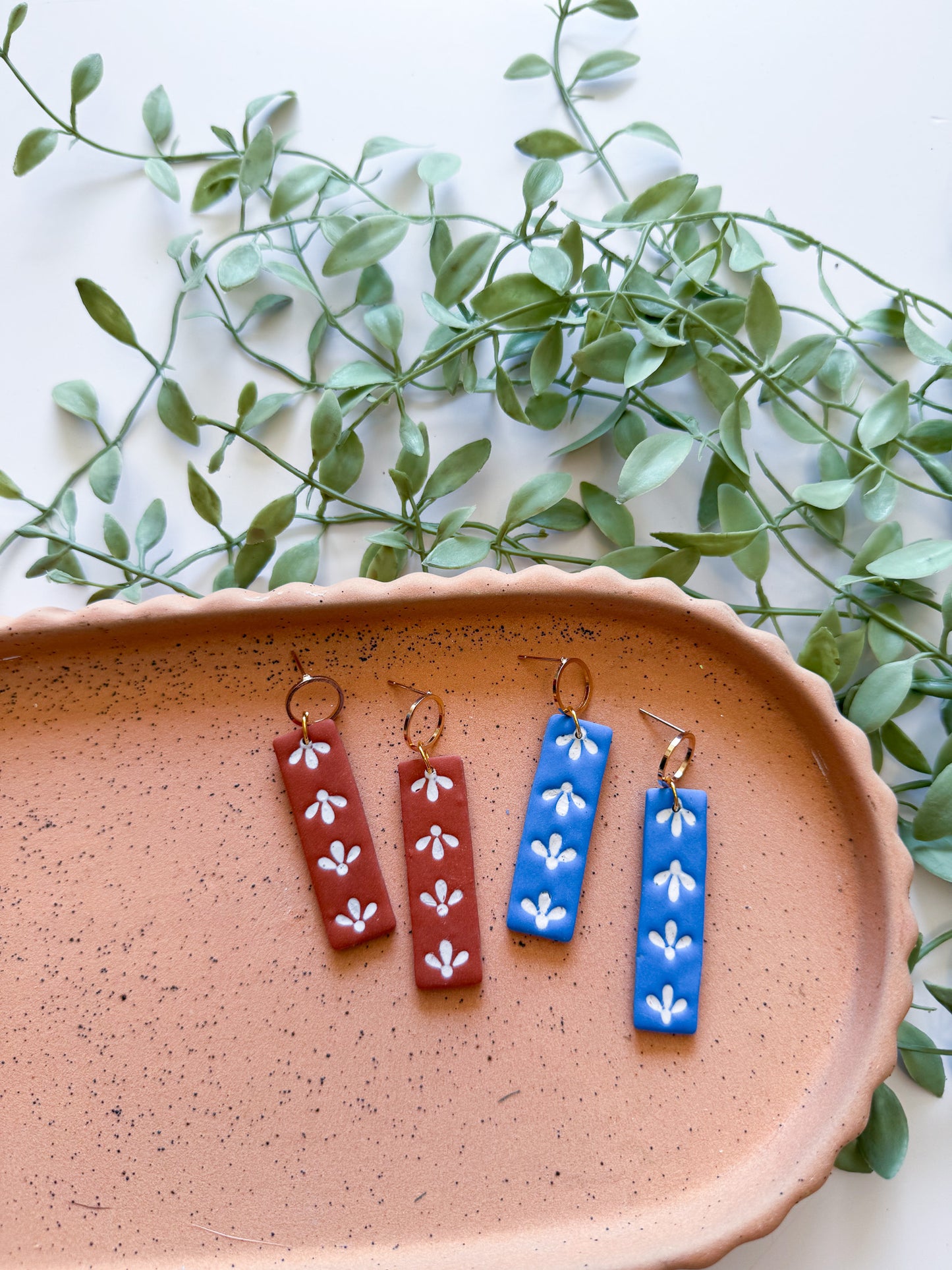 Fleur Tile Dangles - Multiple Colors Available