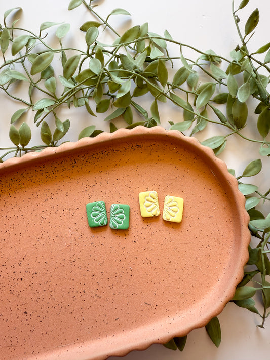 Petal Square Studs - Multiple Colors Available