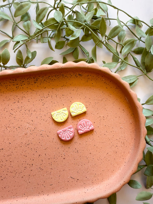 Sunburst Slice Studs - Multiple Colors Available