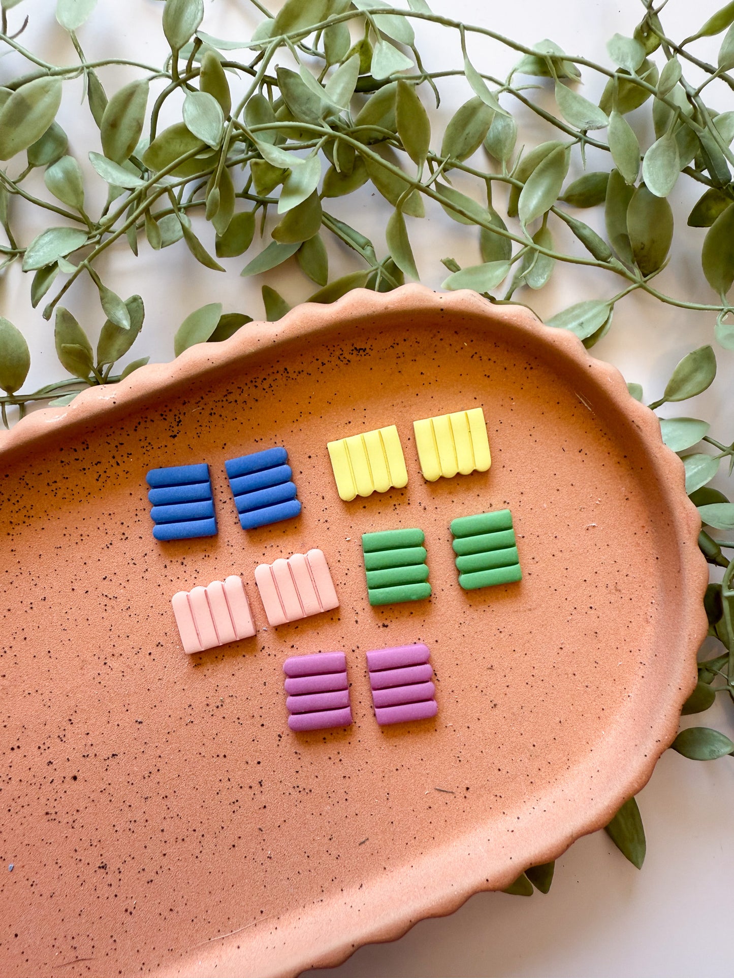 Stacked Stripe Studs - Multiple Colors Available