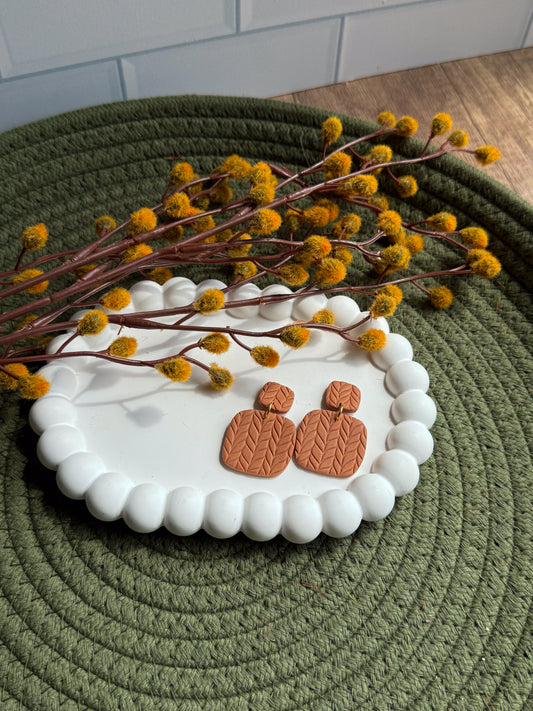 Cable Knit Square Dangles