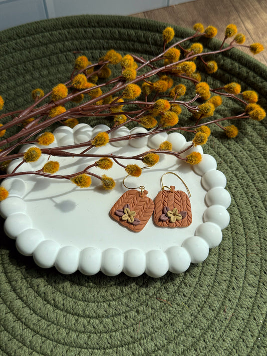 Cable Knit Floral Pumpkins