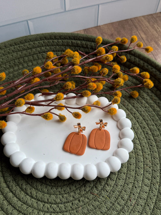 Simple Pumpkin Bow Dangles