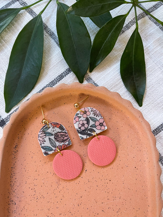 Fall Floral and Coral Statement Dangles