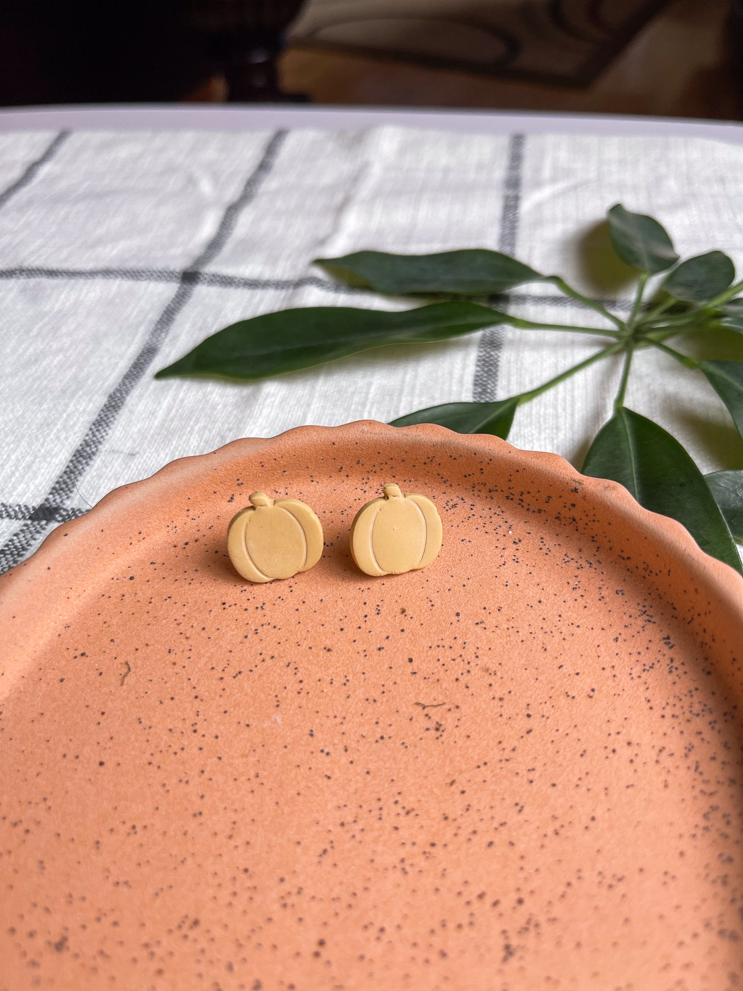 Mustard Pumpkin Studs