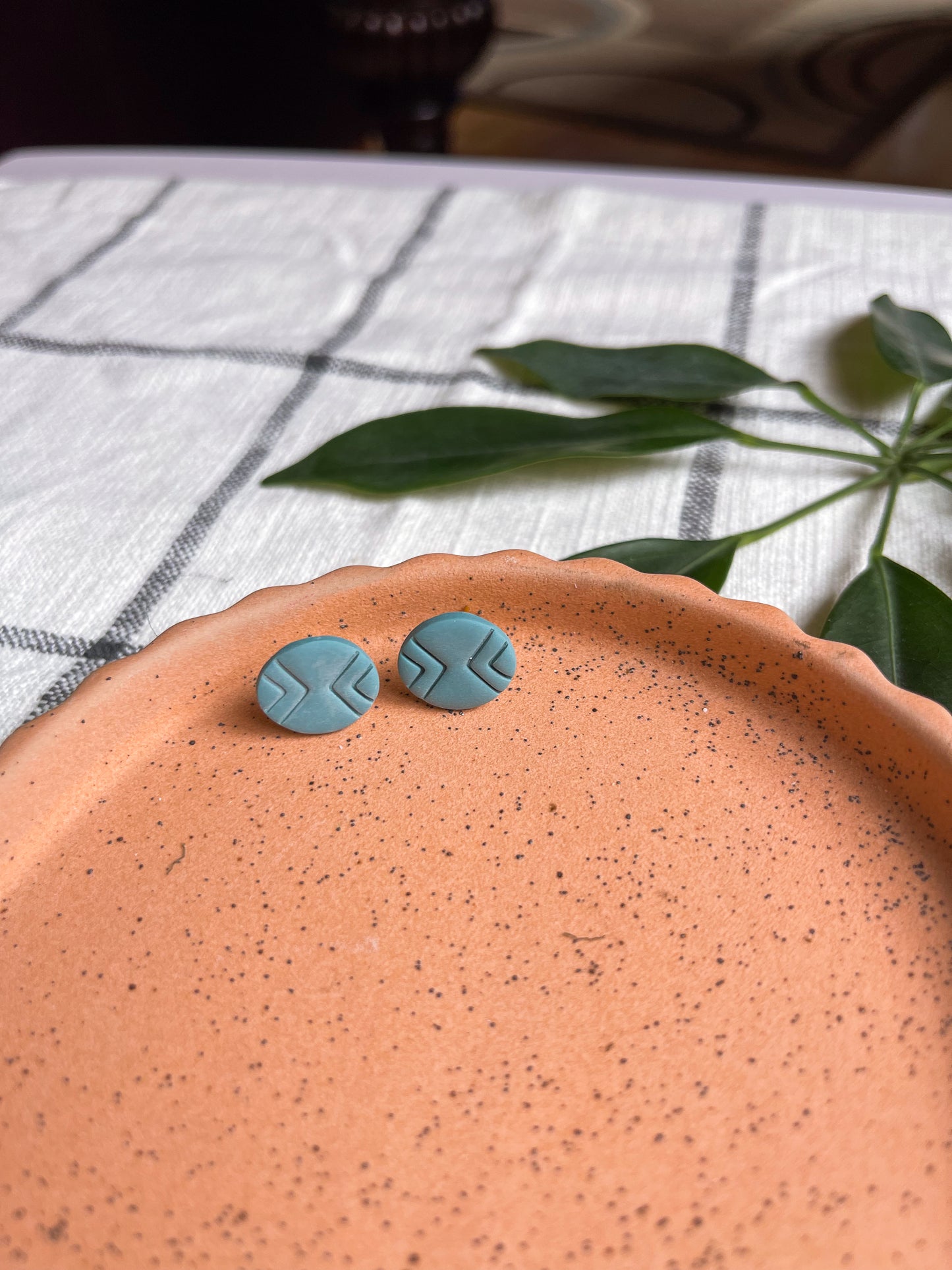 Turquoise Stamped Studs