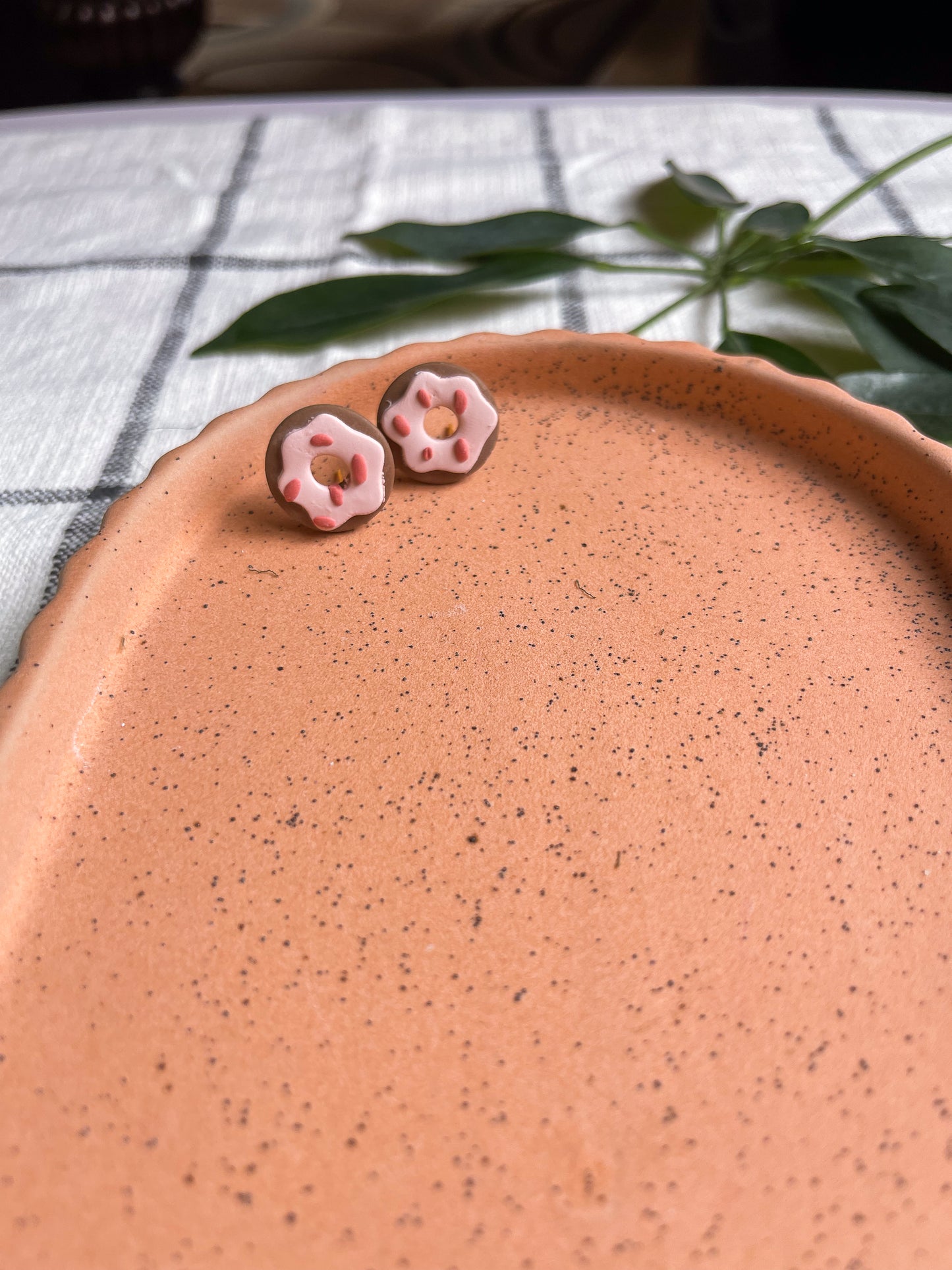 Pink Sprinkle Donut Studs