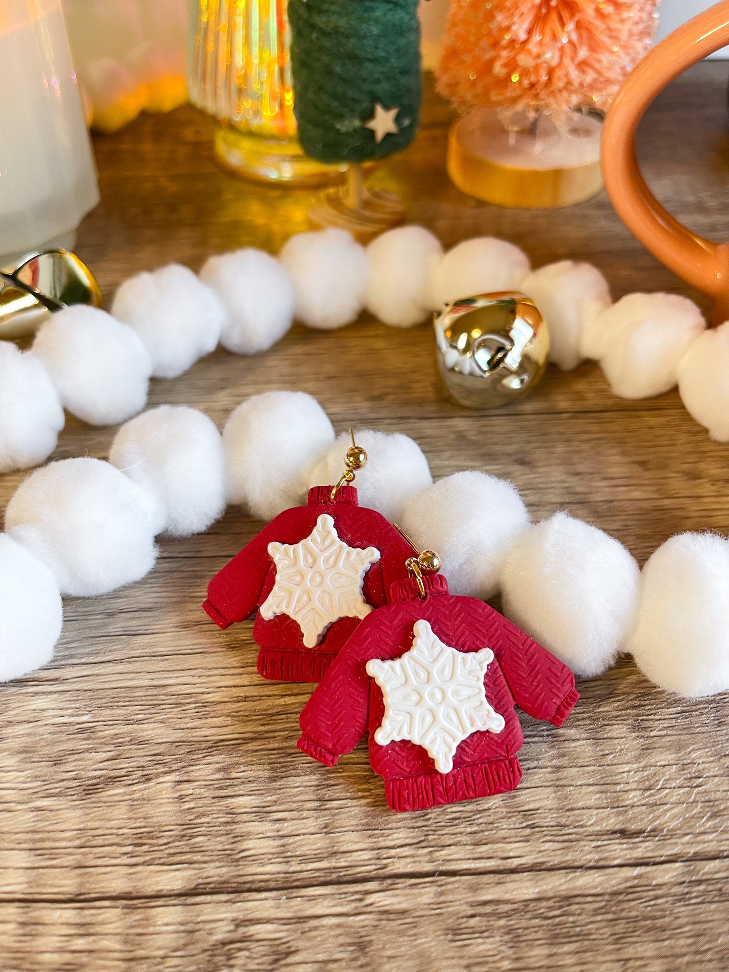 Red Christmas Sweater Dangles