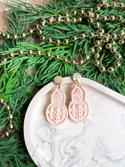 Champagne Frost Snowman Dangles