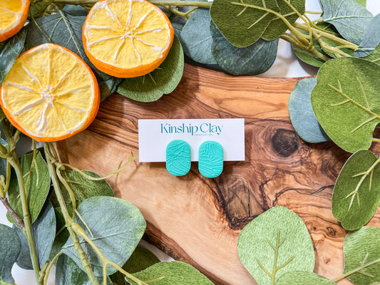 Turquoise Squoval Studs