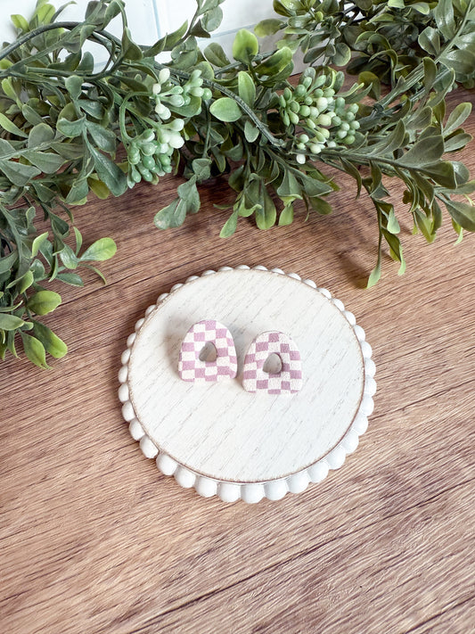 Lavender Dream Checkered Arch Studs