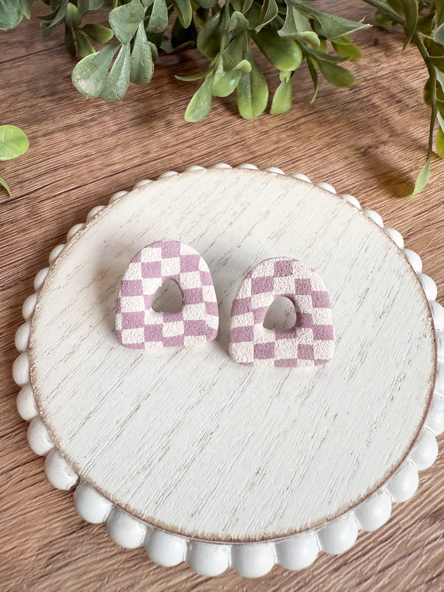 Lavender Dream Checkered Arch Studs