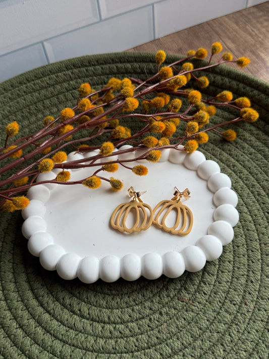 Pumpkin Outline Bow Dangles